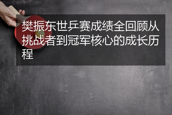 樊振东世乒赛成绩全回顾从挑战者到冠军核心的成长历程